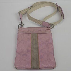 Coach Pink Crossbody Bag Signature Logo